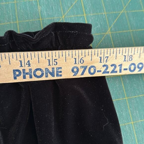 Worthington Black Velvet Velour Stretch Pullon Ruffled Waist Drawstring sz XL - Picture 4 of 6